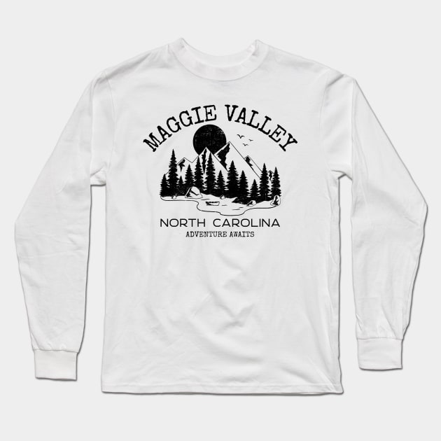 Maggie Valley, North Carolina Long Sleeve T-Shirt by Mountain Morning Graphics
